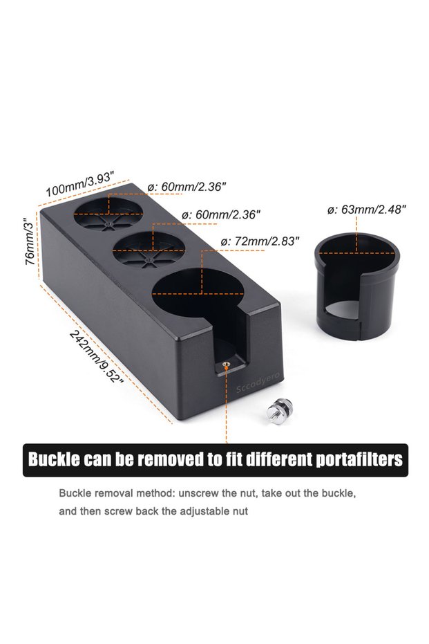black Coffee Tamping Station 51mm 54mm 58mm Portafialter Holder Stand Mat For Delonghi Breville E61