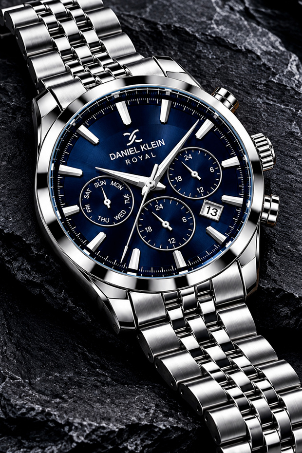 Original Men's Watch - 3 Atm Water Resistance - Silver Color Steel Band - Japanese Calendar Movement - 2 Years Warranty - Gift Wristwatch with Stylish Box Dke2158C2