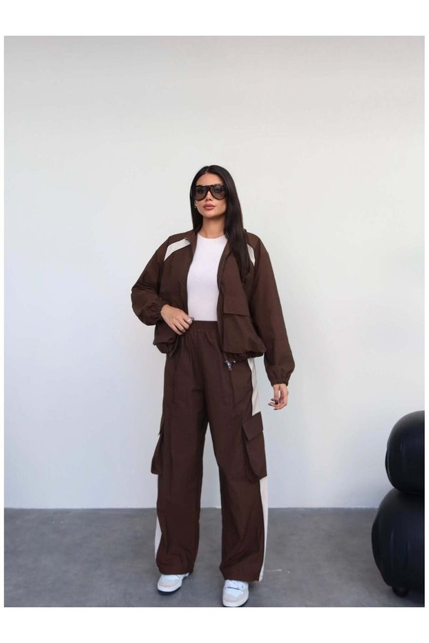 Hooded Parachute Tracksuit Set
