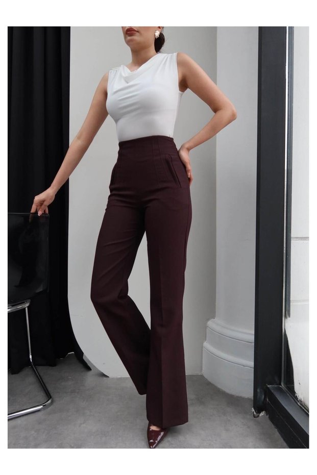 Wide Leg Pants with Pockets and Back Zipper