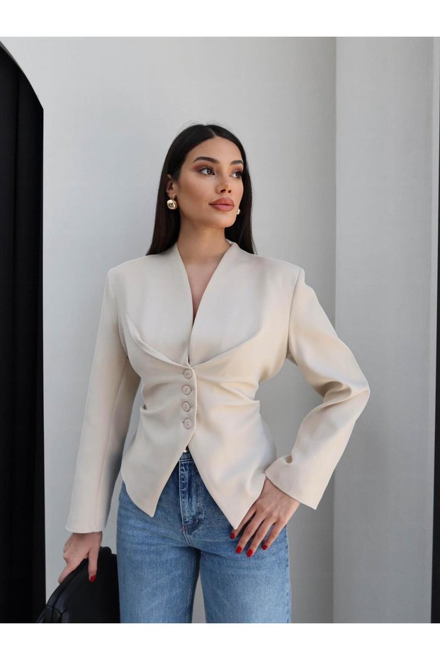 Waist Tie Detailed Blazer Jacket