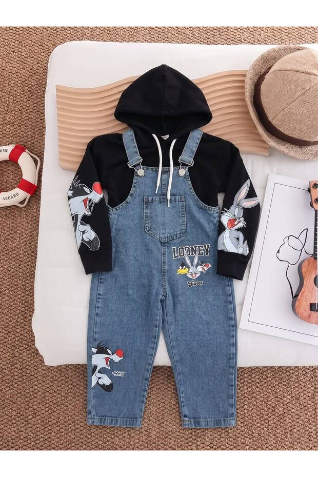 Children's Jeans Trend Salopet Loose Fit Denim 3-6 Years 2 Pieces