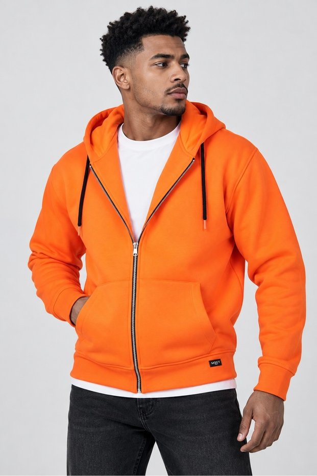 Mbey Oversize Hooded Zippered Sweatshirt Unisex