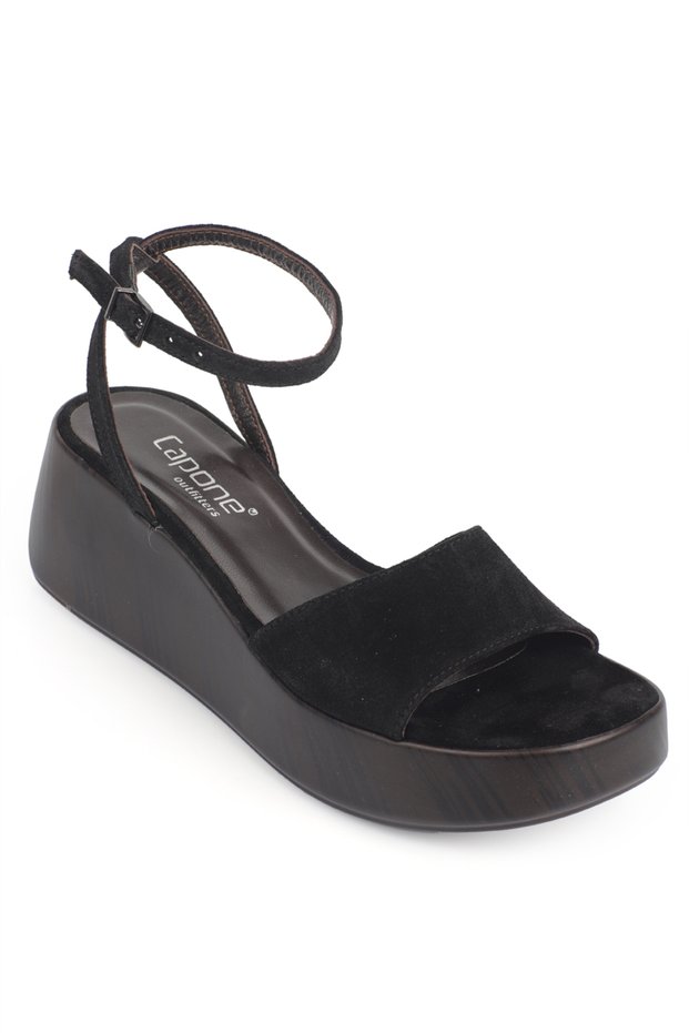 Shanna Genuine Leather Suede Wedge Heeled Women's Sandals