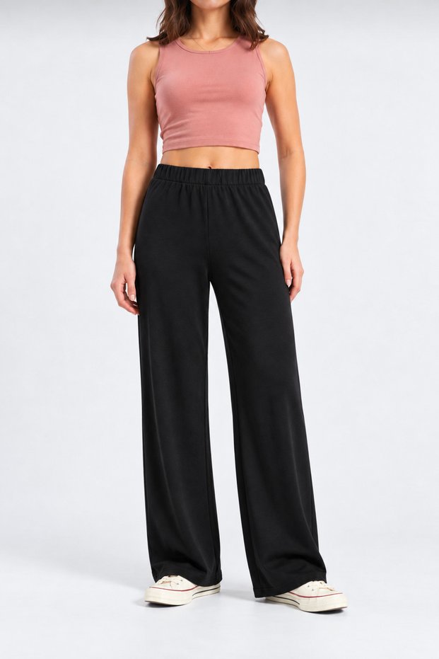 Two-Thread Lycra Compact High-Waist Pocketless Comfortable Fit Pants