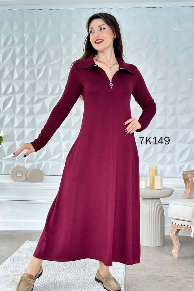 Polo Collar Modal Dress 7K149