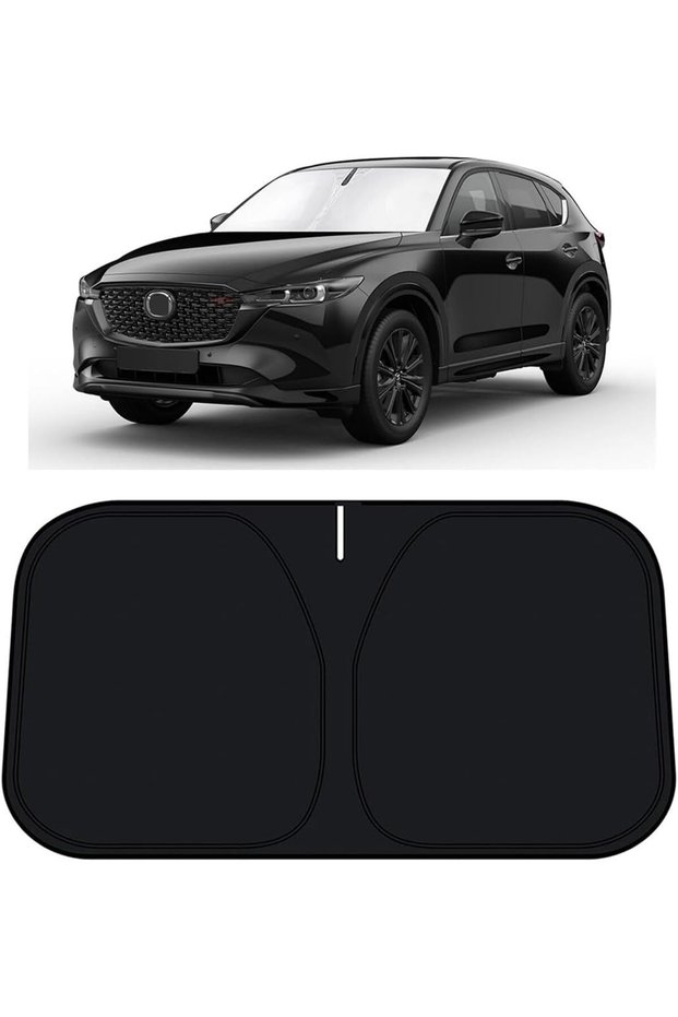واقي شمس للزجاج الأمامي للسيارة متوافق مع مازدا CX-5 2017-2026 | واقي شمس عاكس قابل للطي مع زِي
