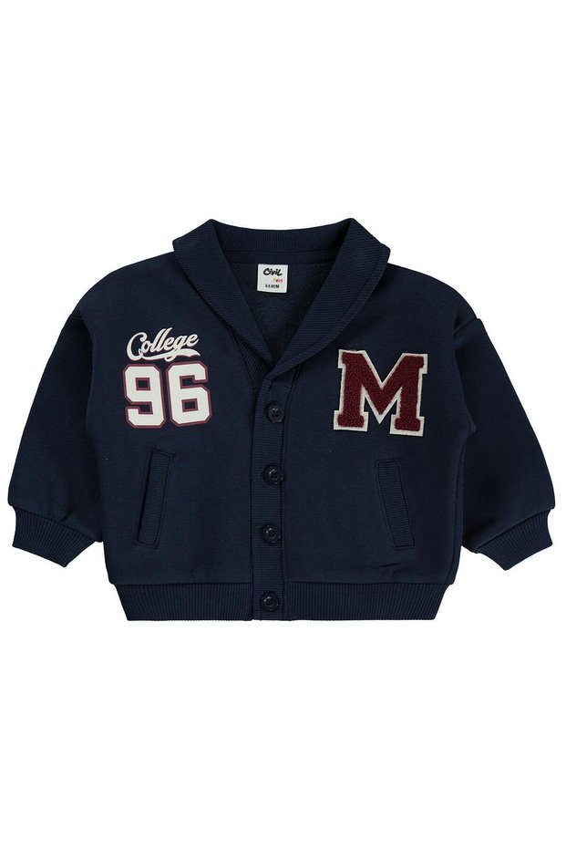 M Embroidered Cardigan for 6-18 Months - Navy Blue
