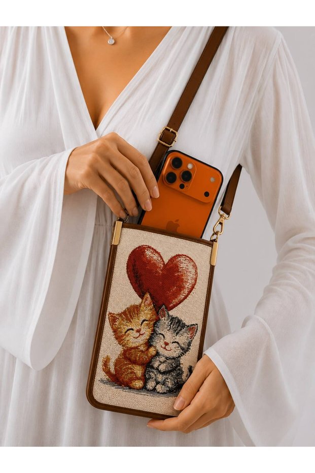 Ethnic pattern woven phone shoulder bag - 17