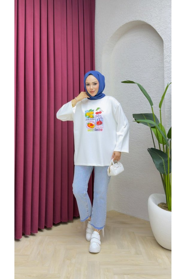 Women's Printed Oversize Long Tunic