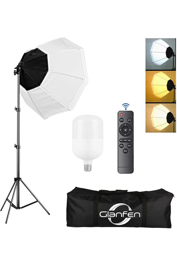 اضاءة تصوير - GlanFen 200W Photography Softbox Lighting, LED Lighting Kit
