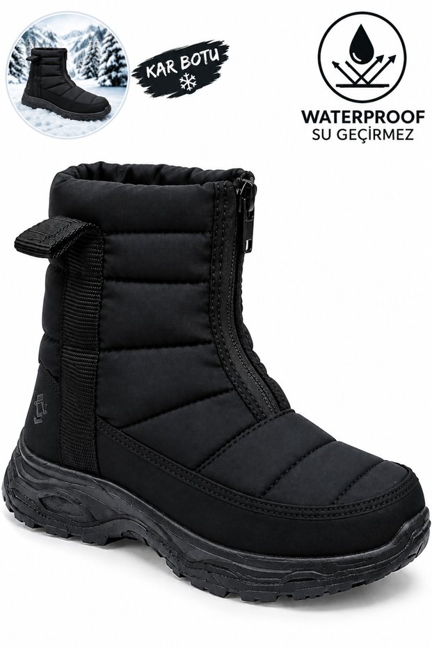 5020 Unisex Orthopedic Sole Zippered Trekking Waterproof Winter Snow Boots - Men's Boots Women's Boots Water-Resistant Snow Boots