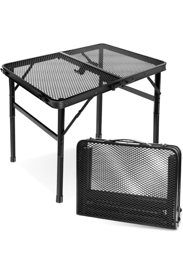 Folding Table,Portable Lightweight Folding Camping Table， Adjustable Height for Picnic, Easy for Sto