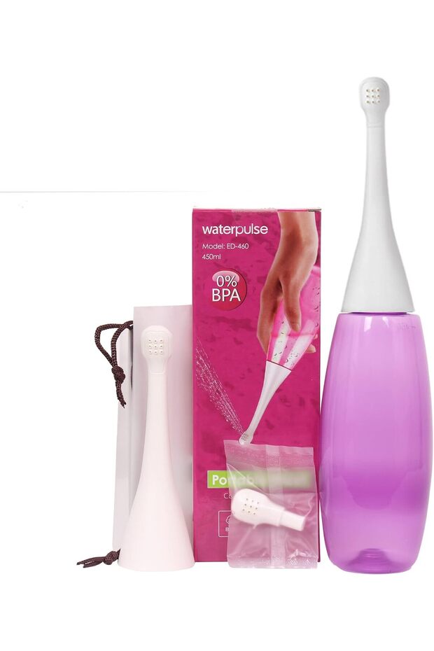450ml Hygienic Portable Travel Shattaf to Use for Easy Cleaning| Portable Bidet Sprayer of Detachable Nozzle & Head for Toilet Travel, Childbirth Cleaner (Purple Bidet)