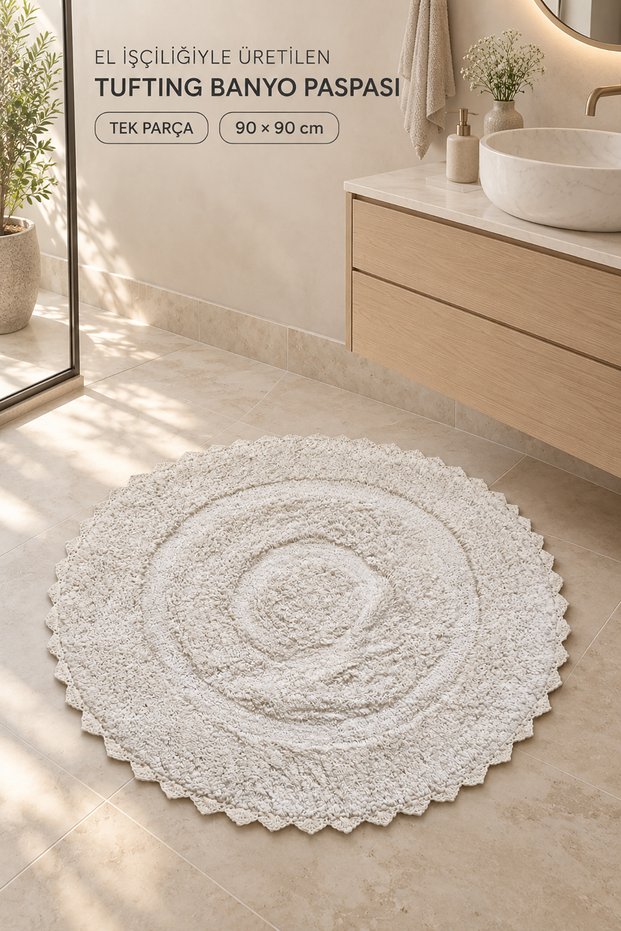 Bodrum Tufting Cotton Handmade Knitted 90 X 90 cm Rug 110