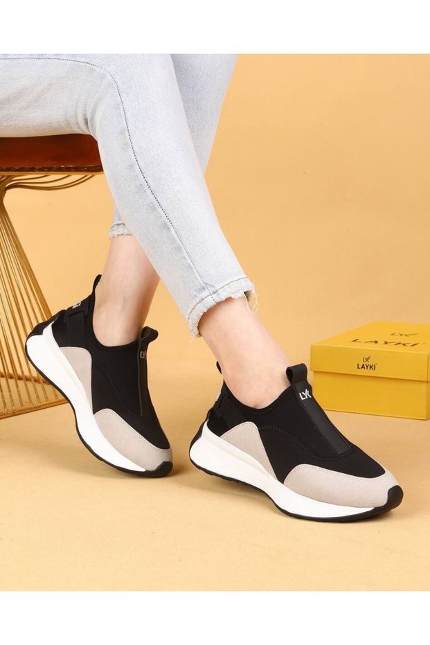 Lavia Suede Black Beige Women's Daily Walking Shoes