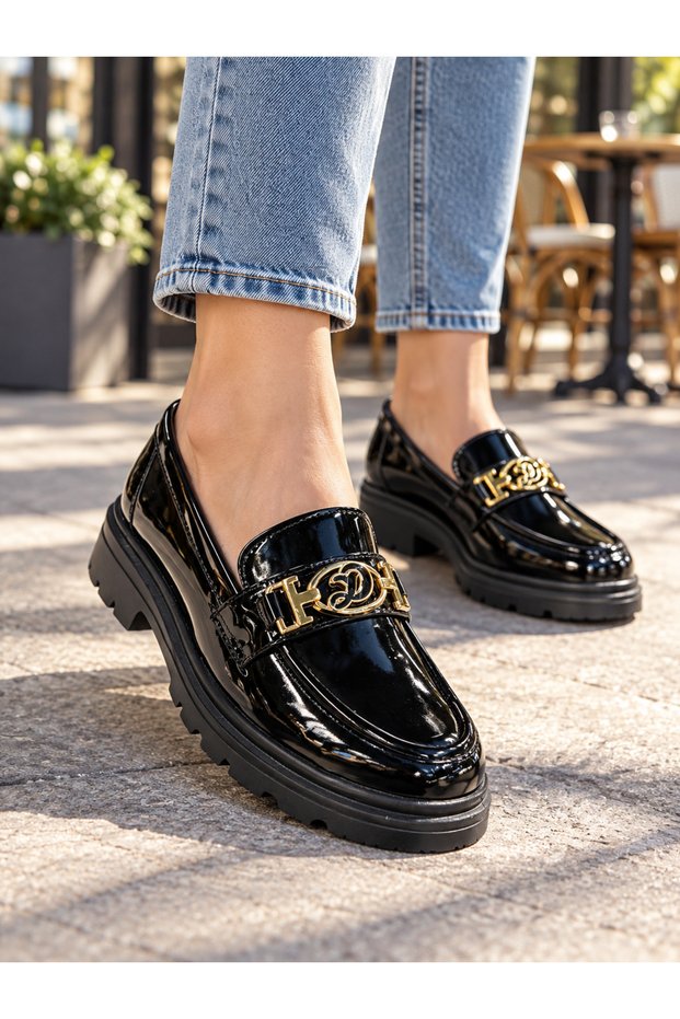 Women's Patent Leather Orthopedic 4-Point Loafer Shoes Ballet Flats