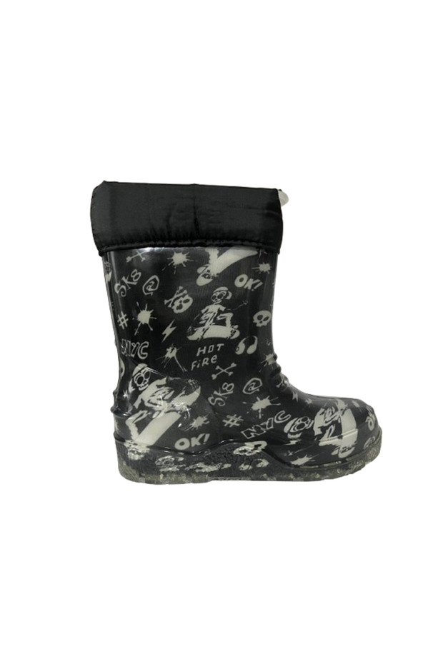 -- Waterproof Children's Rain Boots with Plush Inside, Plastic Boots