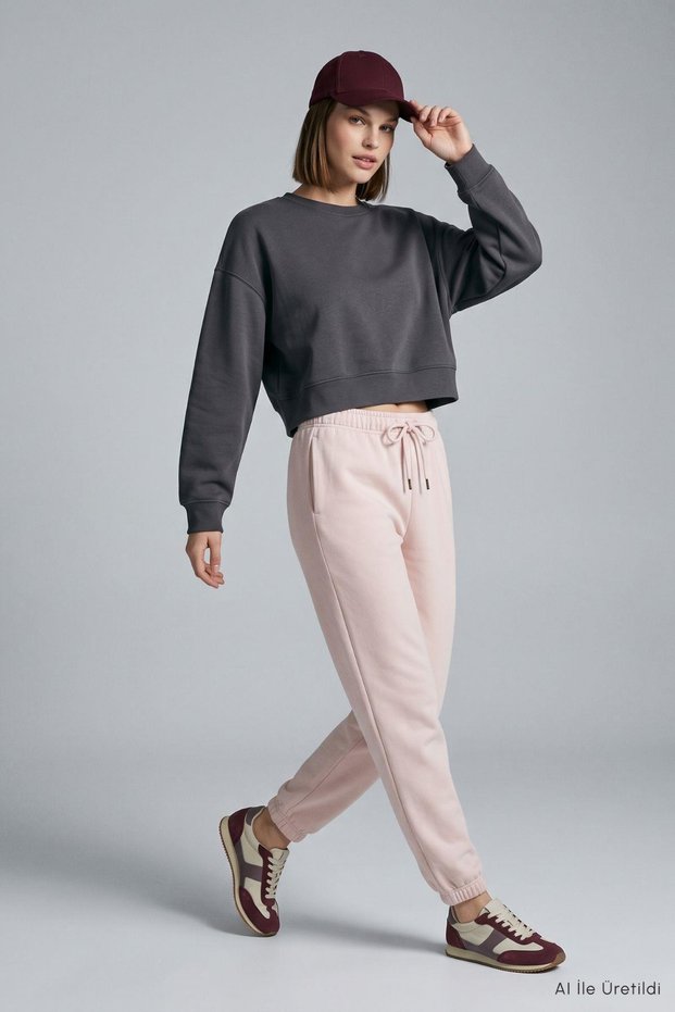 Elastic Waist and Cuffs Sweatpants 943 Pink