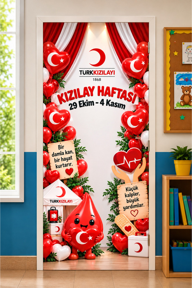 Elastic School Classroom Door Coverings, Red Week, Fabric Door Coverings, Classroom Door, School Event Door Coverings