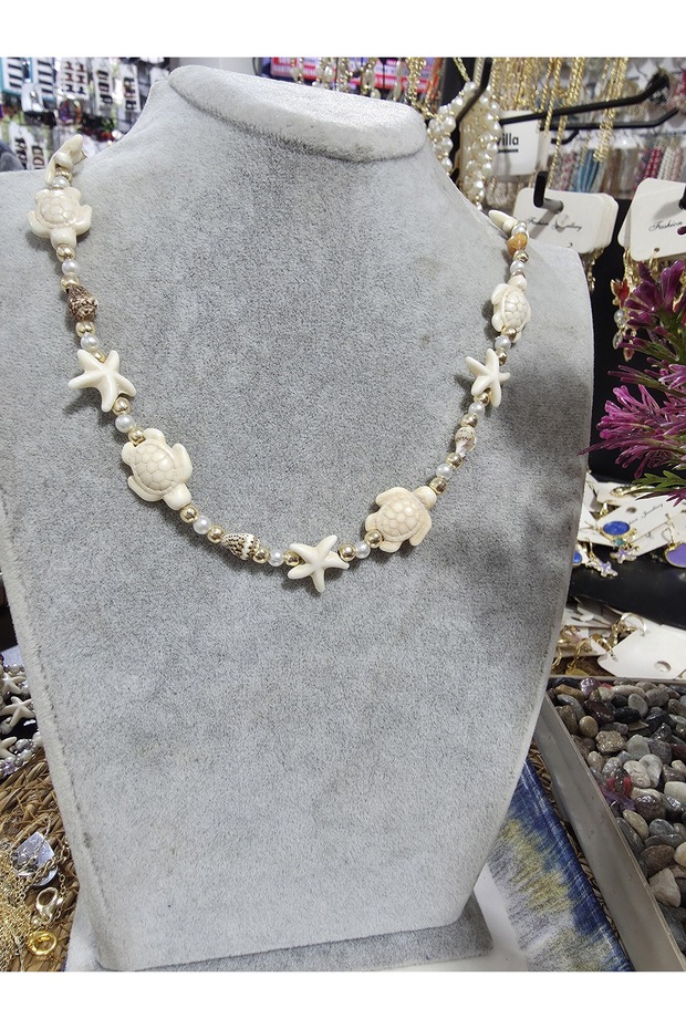Turtle and Starfish Design Necklace