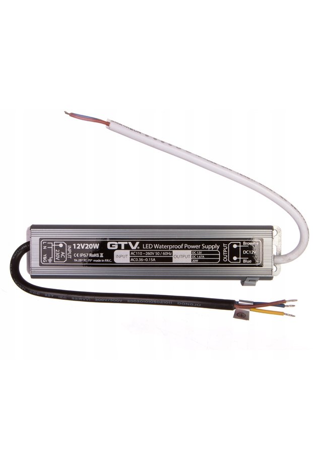 Transformator LED impermeabil, 20W, IP 67, DC12V.