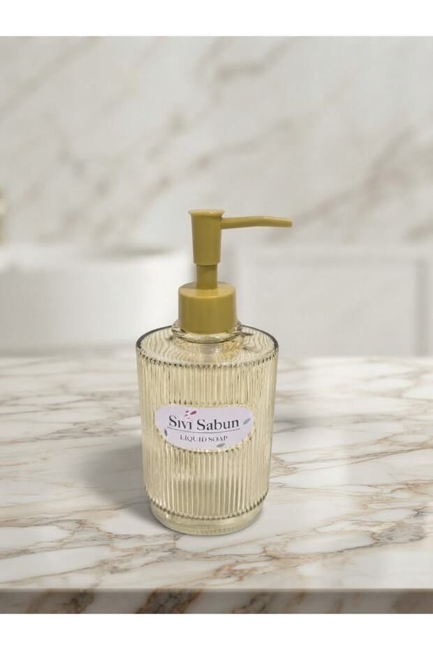 Kardelen Decorative Khaki Color Oval Soap Dispenser Detergent Dispenser