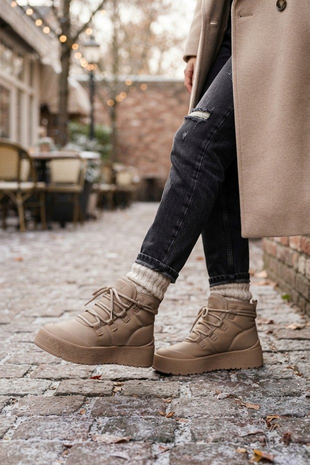 Mink High Ankle Fur Lined Daily Thick Sole Cold Resistant Women's Boots
