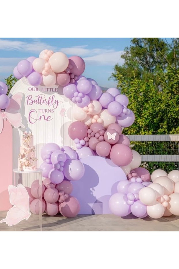 Lila Powder Pink Pink Blush Balloon Chain Set 100 Pieces