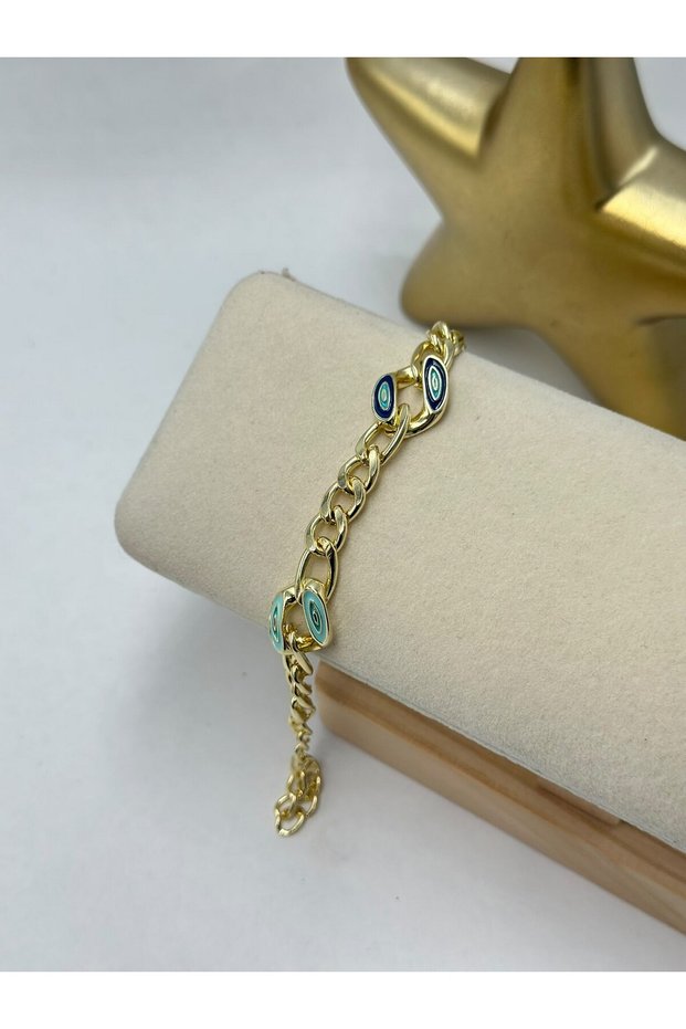 Colorful Detail Chain Steel Bracelet