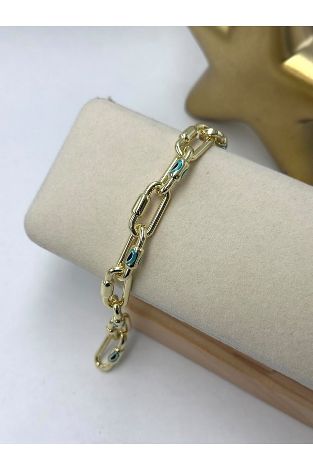 Mineli Evil Eye Detail Steel Bracelet