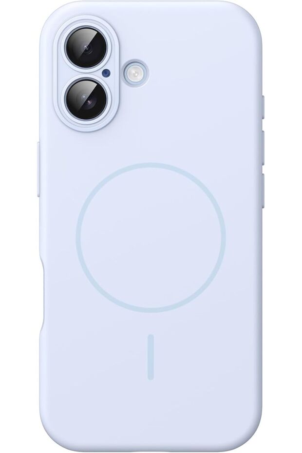 Jitech Magnetic Silicone Mobile Phone Case for iPhone 17, Blue
