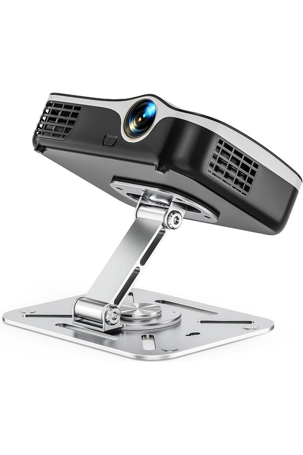 Projector Stand, Silver Steel, 360 Angle Adjustable Base, Modern Simple Design