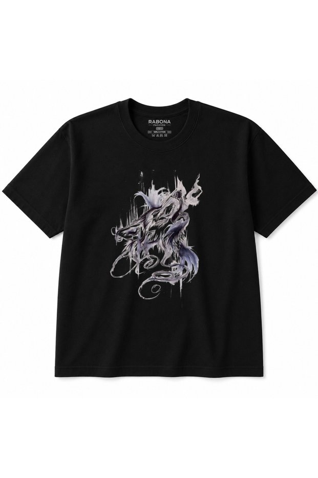 Spirit of the Wolf – Mystical Howling Wolf Abstract Art Graphic T-Shirt