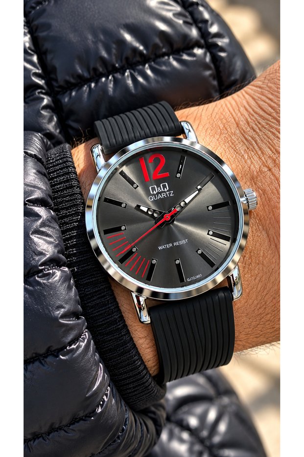 Stylish Boxed, 3 Atm, Black Silicone Strap, Men's Wristwatch+Bracelet