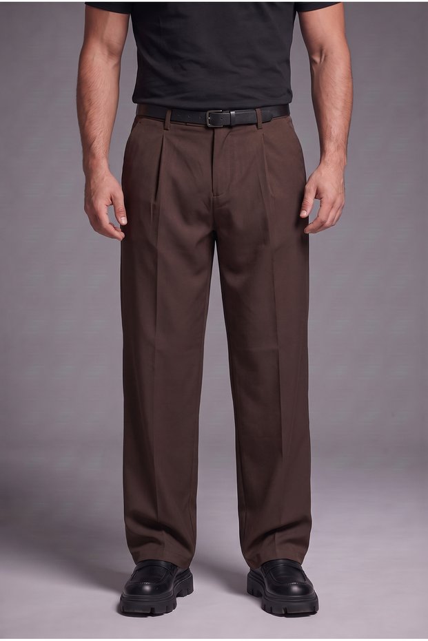 Old Money Comfortable Fit Fabric Trousers