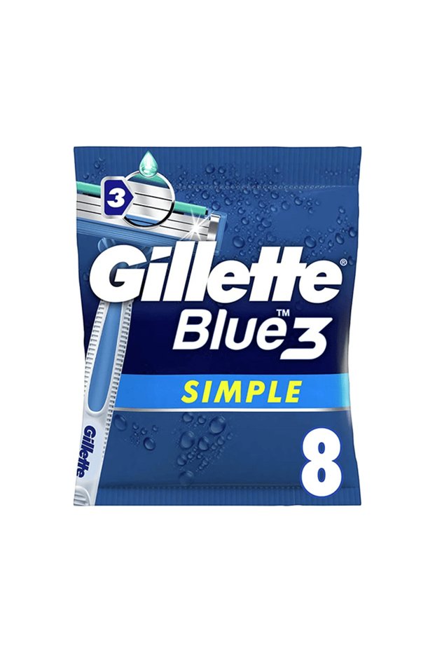 شفرات حلاقة Blue Simple3 للرجال للاستخدام مرة واحدة - 8 قطع