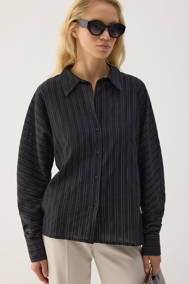 Silvery Bat Sleeve Shirt