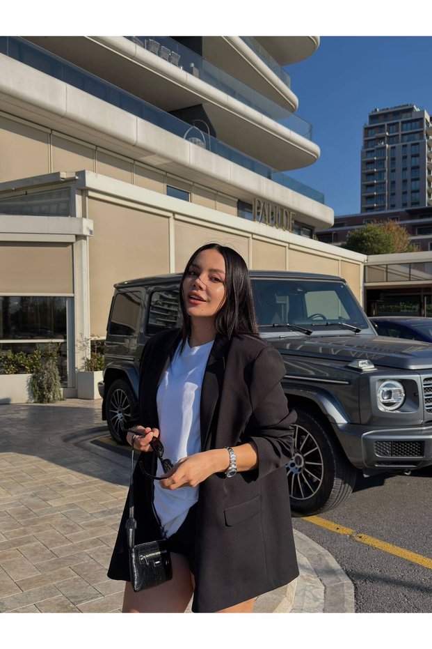 Oversize siyah blazer ceket