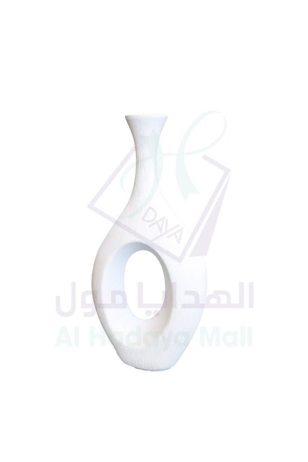 فازة سيراميك عصرية - ابيض - 41x6x6 سم