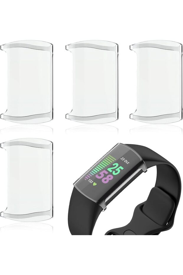 واقي شاشة لـ Fitbit Charge 6، طبقة تغطية كاملة، طبقة شفافة عالية الدقة مضادة للخدش، خالية من الفقاعات I