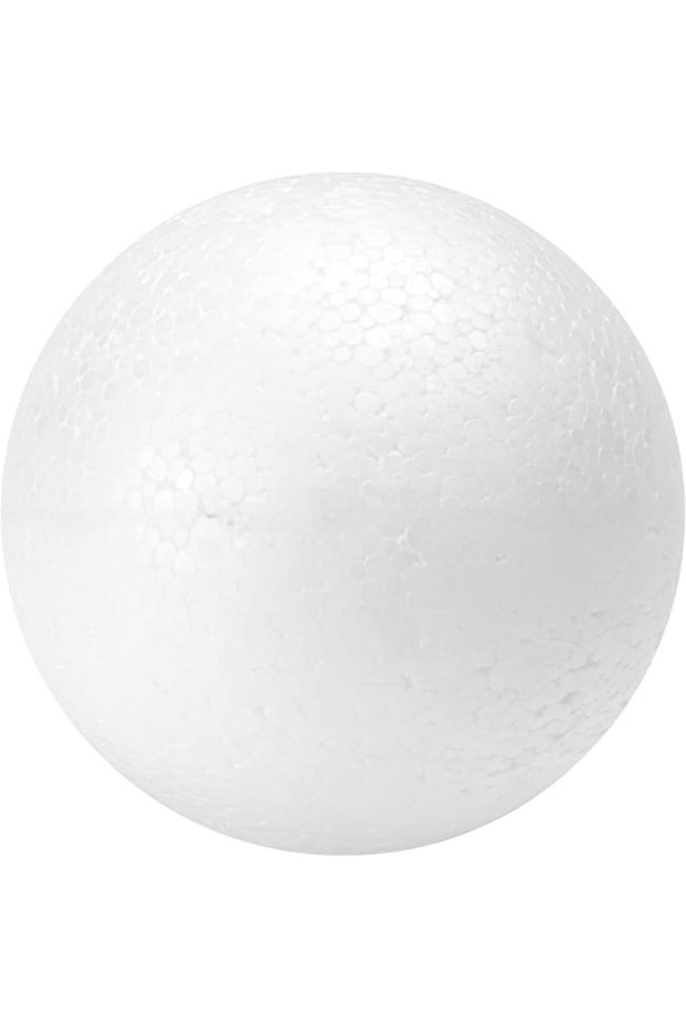 Craft Foam Ball, 25 cm, White, Textured Surface, Polystyrene (25 CM)