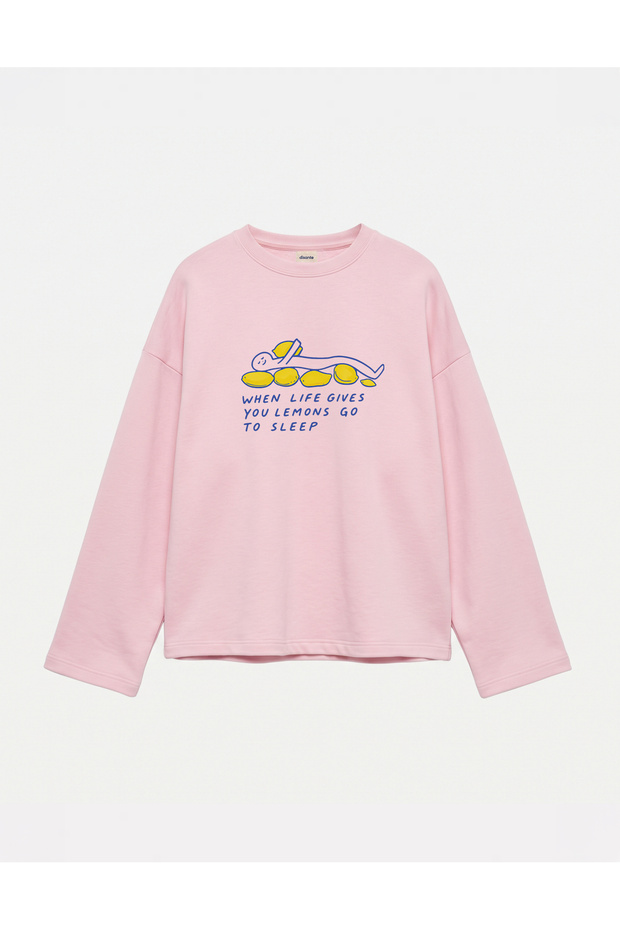 Oversize 100% Cotton 3 Thread Sweatshirt - When Life Gives You Lemons