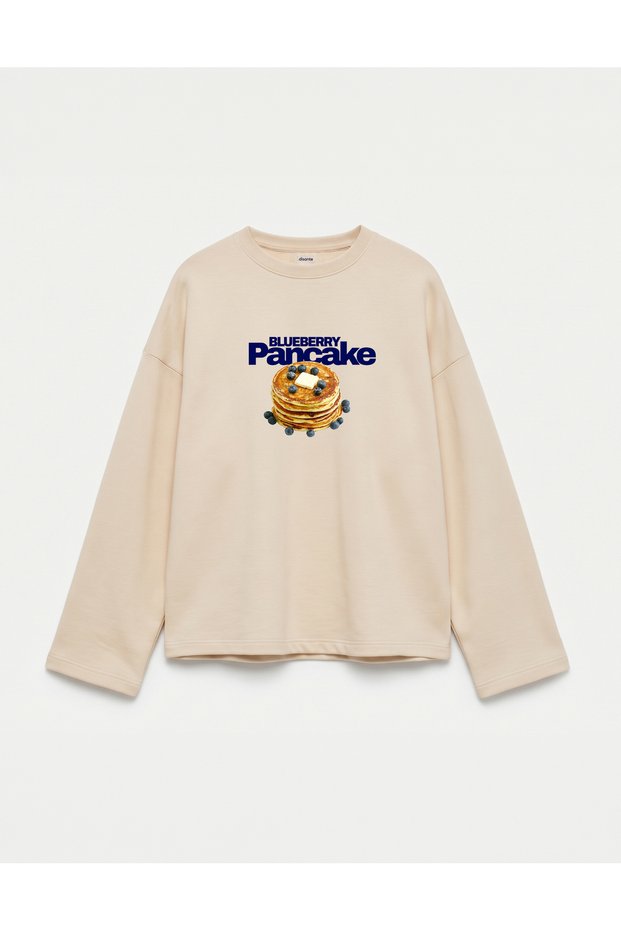 Oversize 100% Cotton 3 Thread Sweatshirt - Pancake