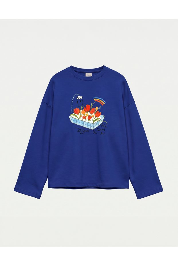 Oversize 100% Cotton 3 Thread Sweatshirt - All Is Love