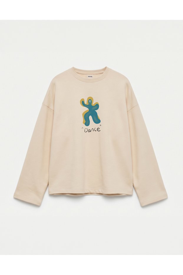 Oversize 100% Cotton 3 Thread Sweatshirt - Dance