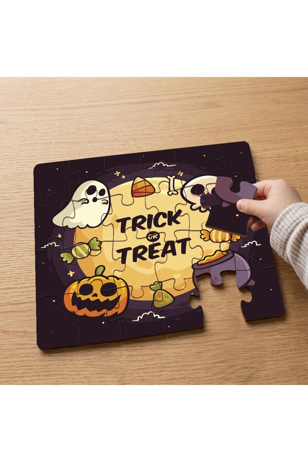 24 Piece Wooden Children's Puzzle with Halloween Design