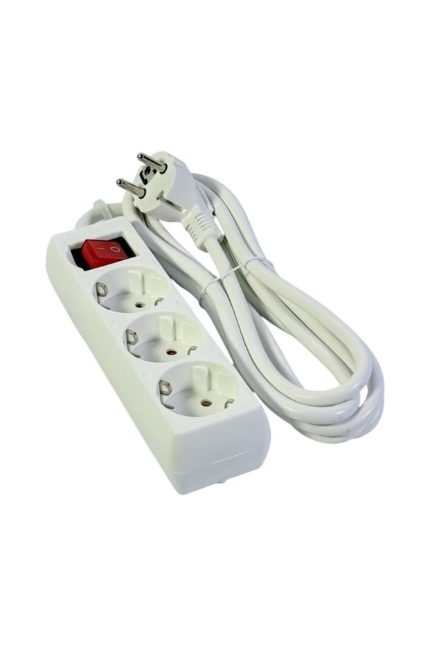 Electrical extension cord 3 Schuko sockets with switch