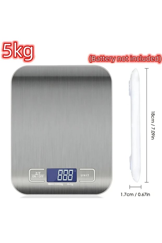 White 5kg 1g 5kg/1g Digital Kitchen Scale LED Stainless Steel High-precision Electronic Scales Home