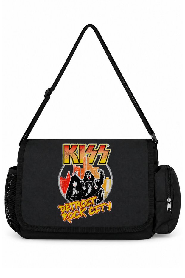 Kiss Rock Metal Music Band Printed School, Sports, Office Multi-Purpose Messenger Bag